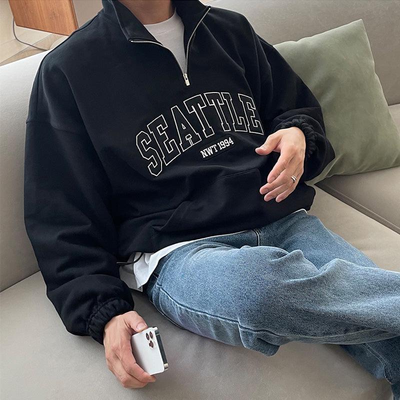 RT No. 4308 HALF ZIP-UP SEATTLE TURTLENECK SWEATER Product Image