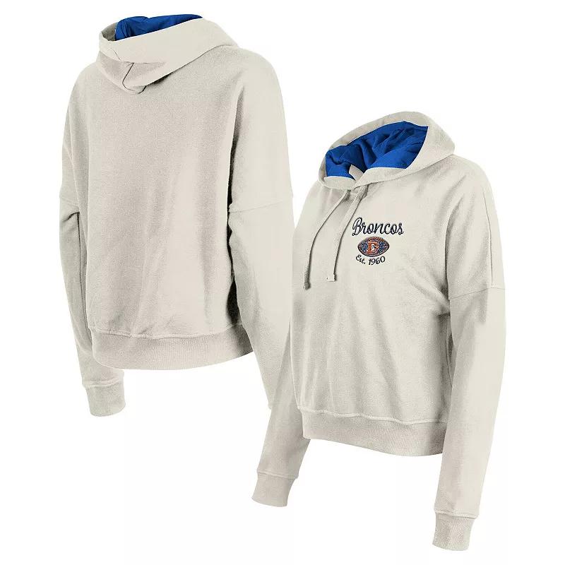 Women's New Era Cream Denver Broncos 3rd Down Historic Pullover Hoodie,  Product Image