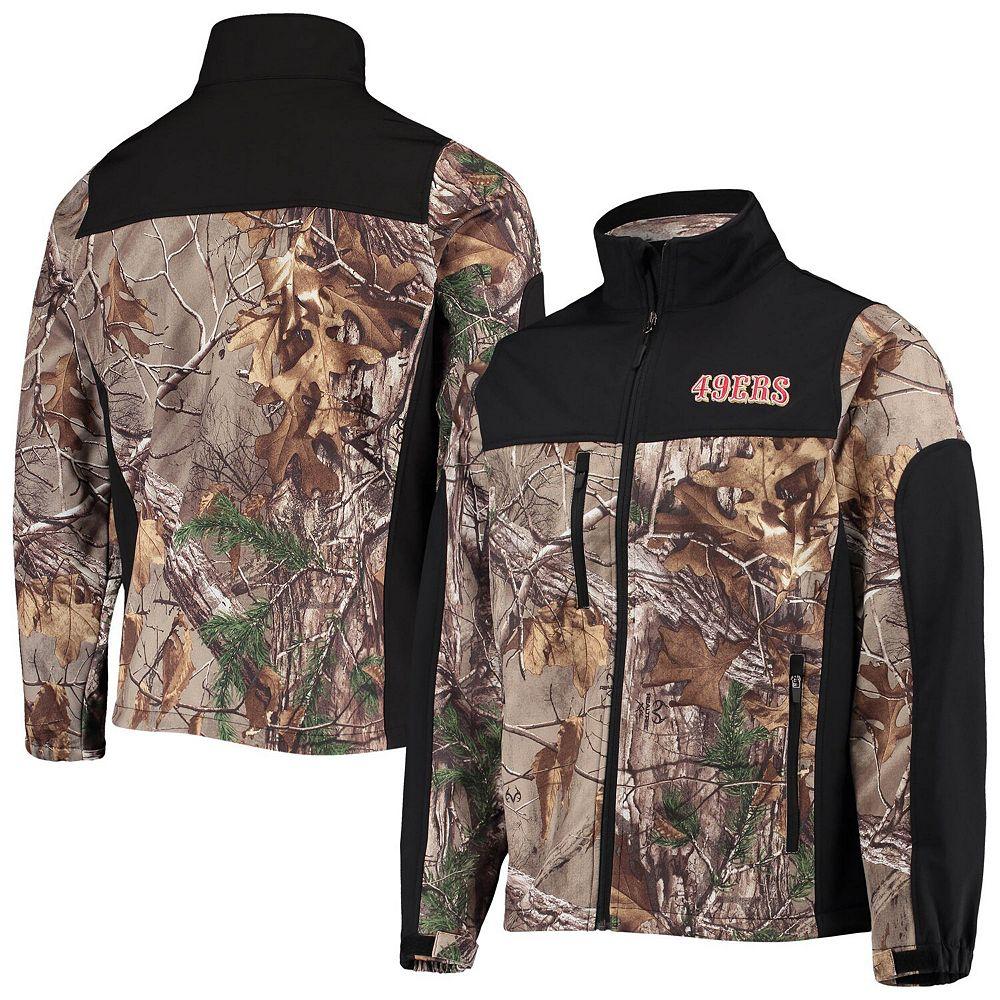 Men's Dunbrooke Realtree Camo/Black San Francisco 49ers Hunter Softshell Full-Zip Jacket, Size: Medium, Green Product Image