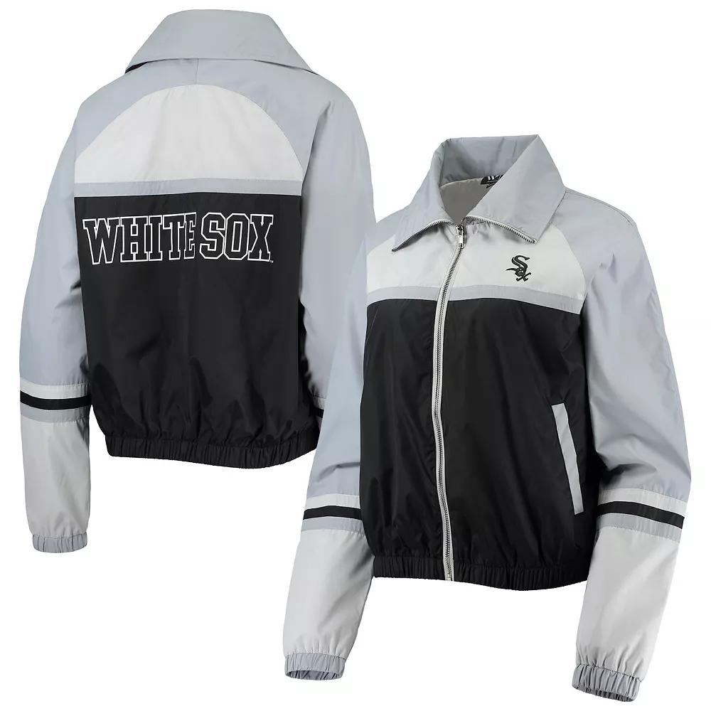 Women's The Wild Collective Black Chicago White Sox Colorblock Track Raglan Full-Zip Jacket, Size: XS Product Image