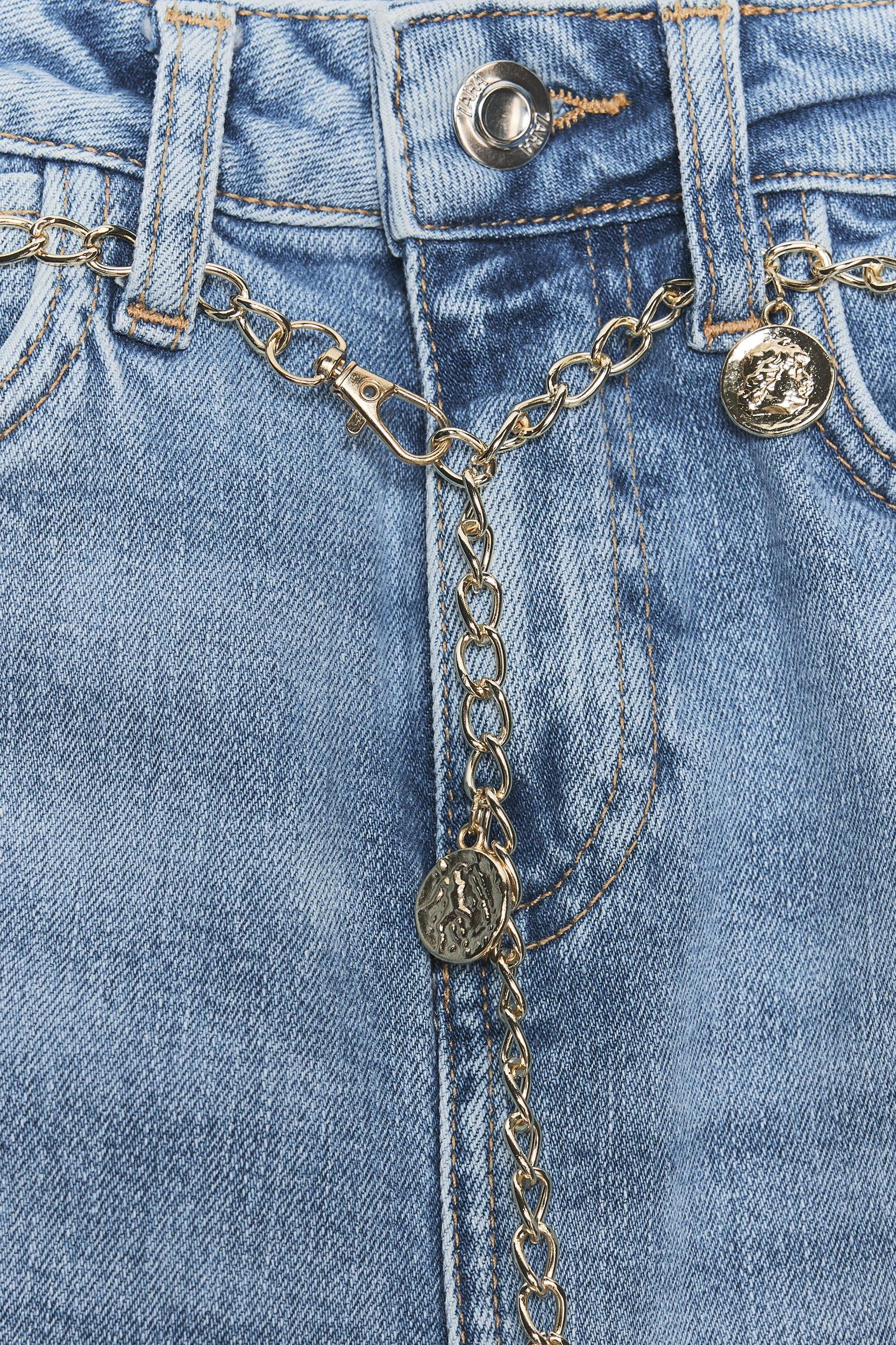 Z1975 HIGH WAIST BOOTCUT JEANS WITH CHAIN BELT Product Image
