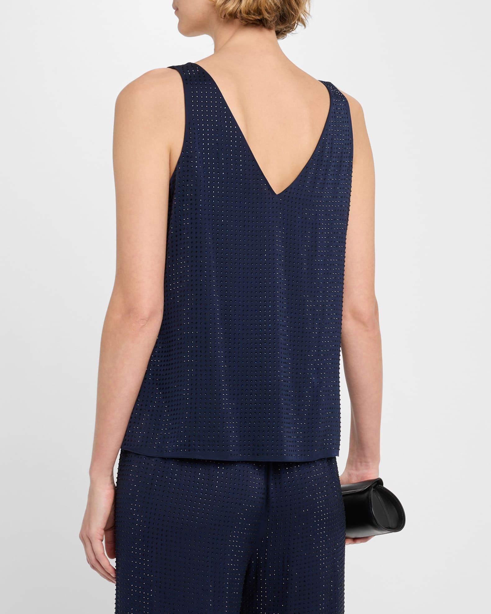 Sleeveless Rhinestone Blouse Product Image