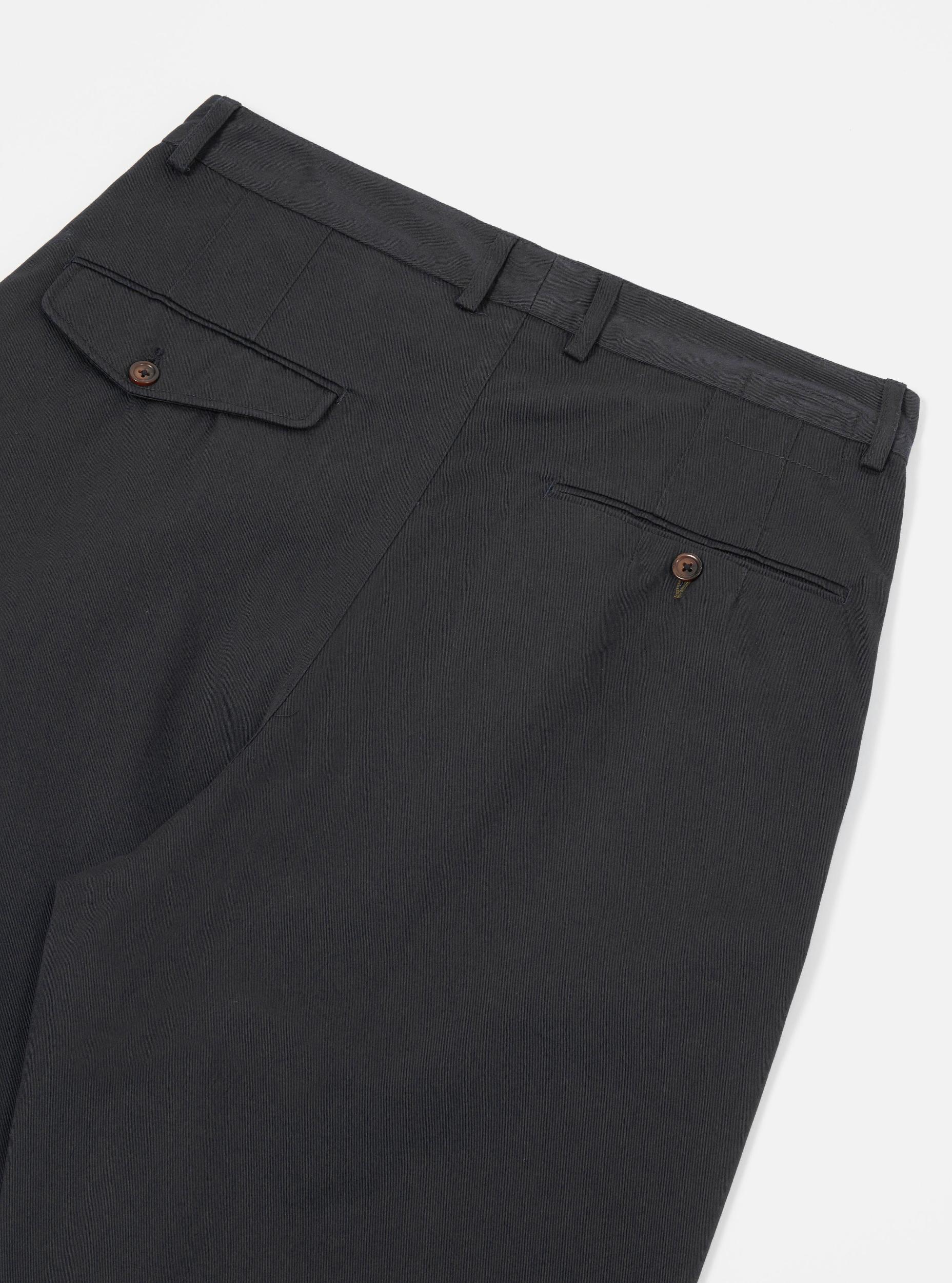 Black Twill Double Pleat Pant Product Image