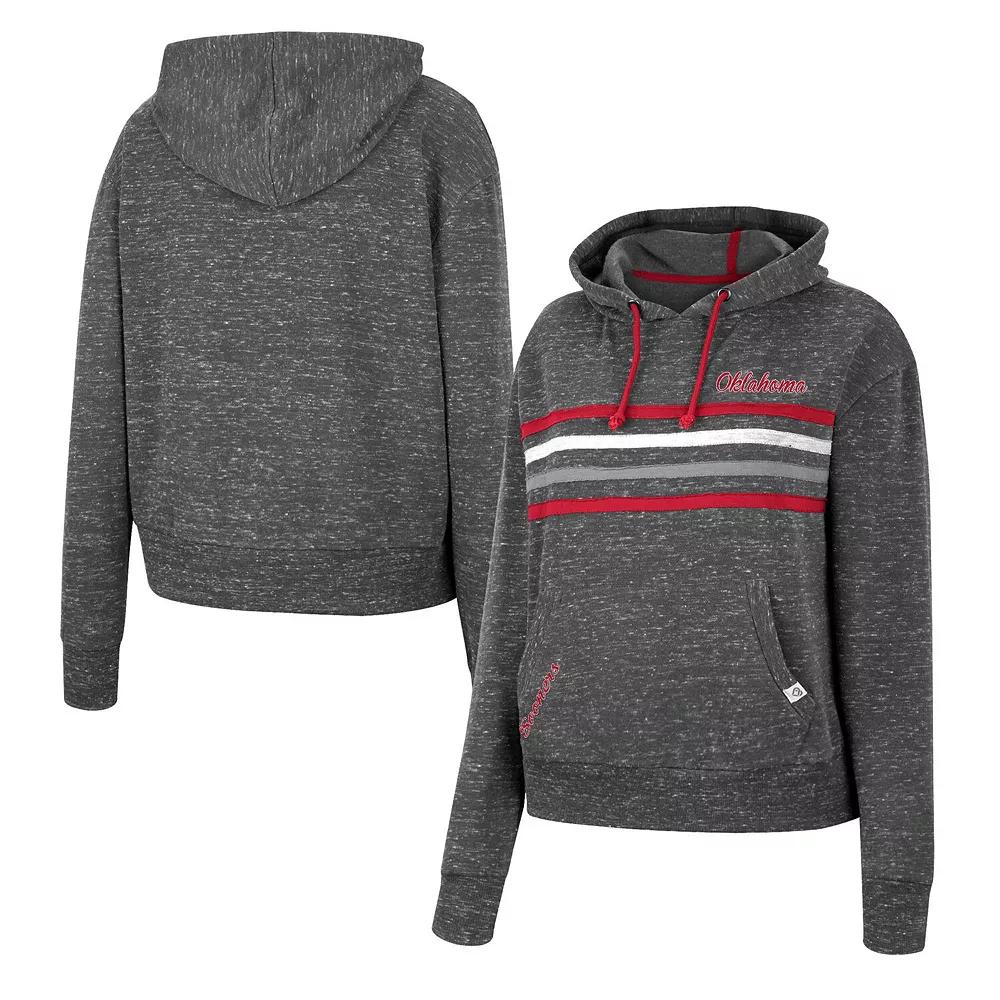 Women's Colosseum Charcoal Oklahoma Sooners Backstage Speckled Pullover Hoodie, Size: Medium Product Image