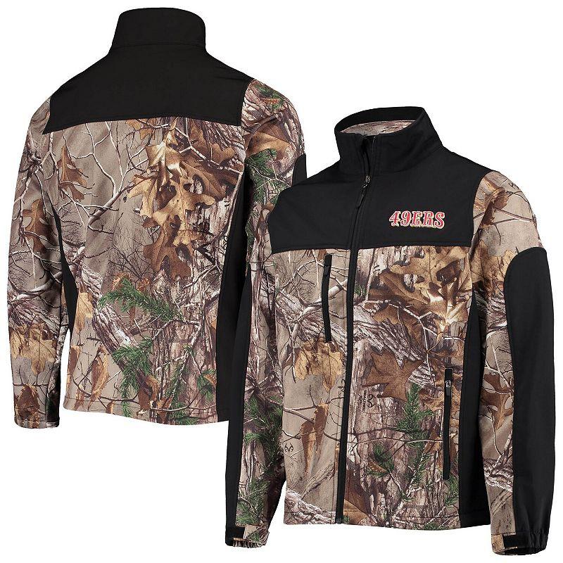 Men's Dunbrooke Realtree Camo/Black San Francisco 49ers Hunter Softshell Full-Zip Jacket, Size: Medium, Green Product Image