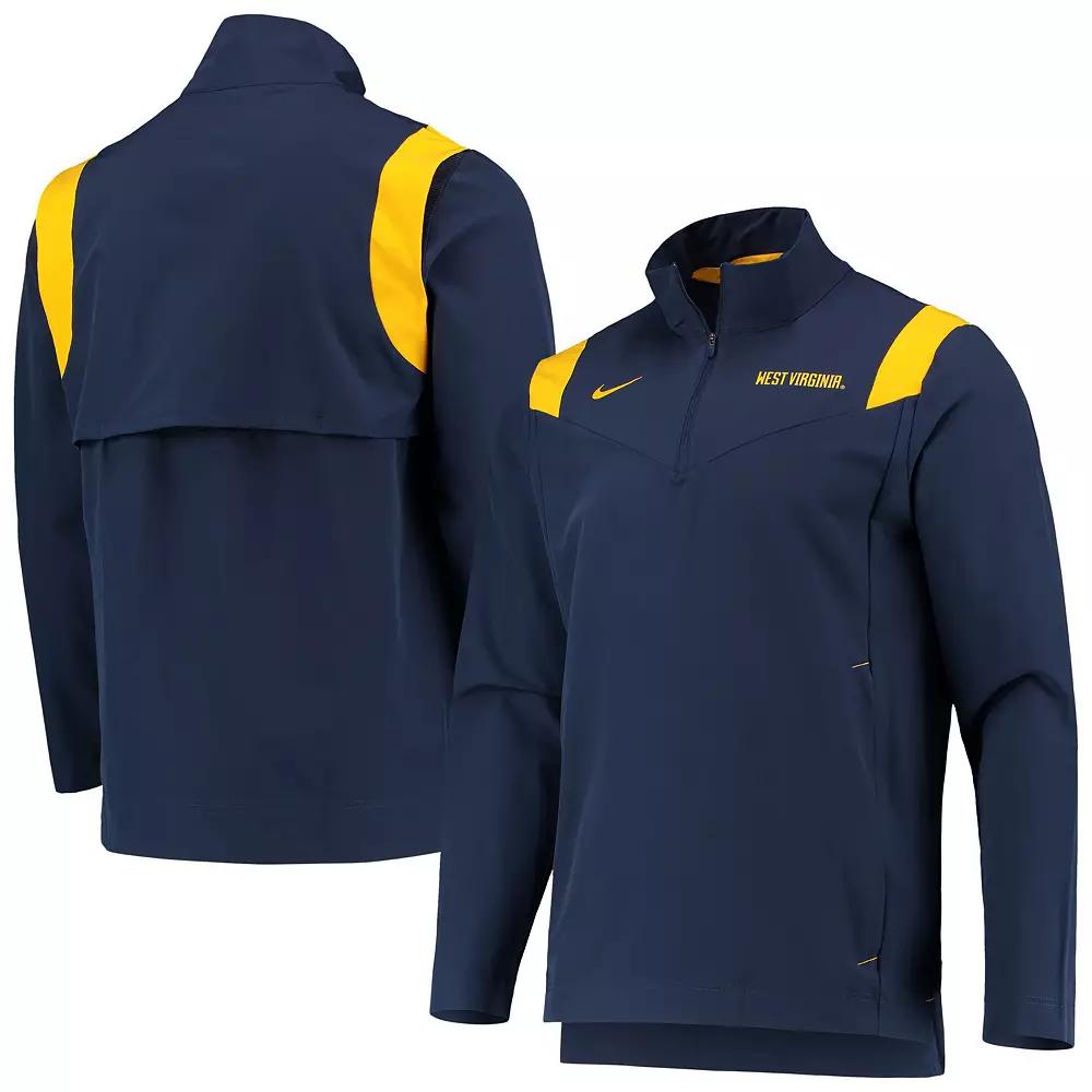 Men's Nike Navy West Virginia Mountaineers 2021 Team Coach Quarter-Zip Jacket, Size: Small, Blue Product Image