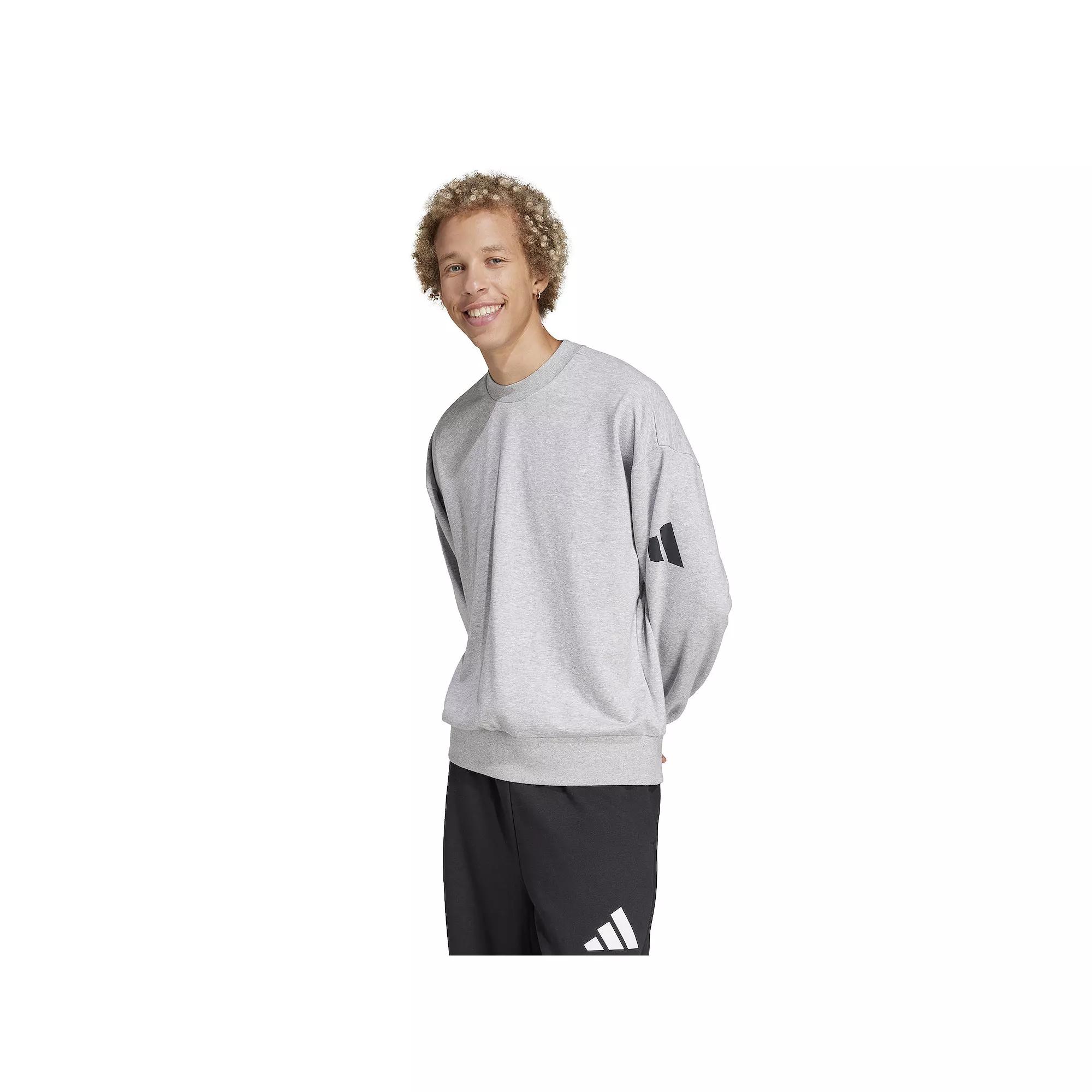 Men's adidas Essentials 3-Bar Loose Sportswear Sweatshirt, Size: Small, Medium Grey Grey Product Image