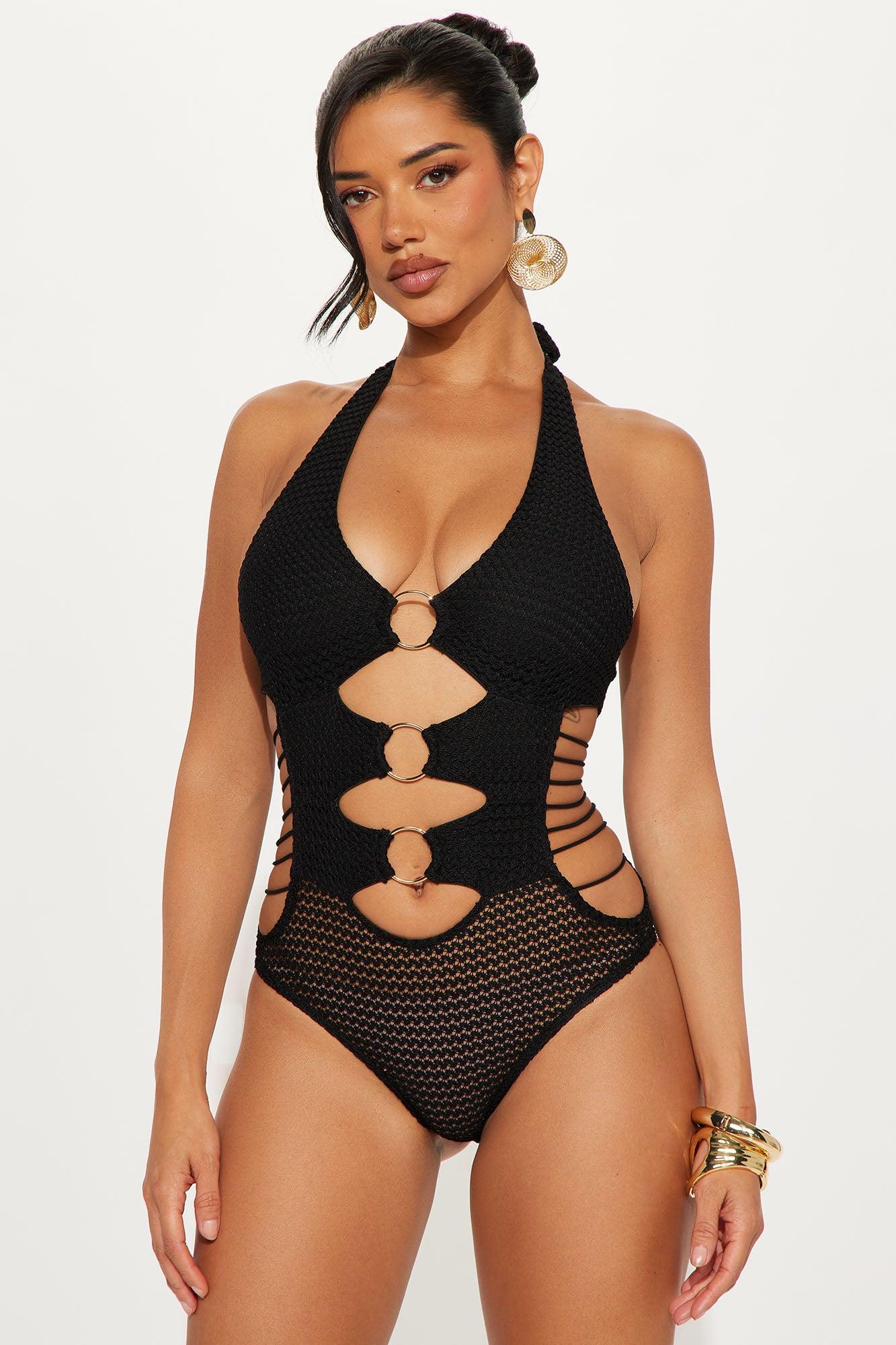 Festival Dream Crochet Halter Bodysuit Pant Set - Black Product Image