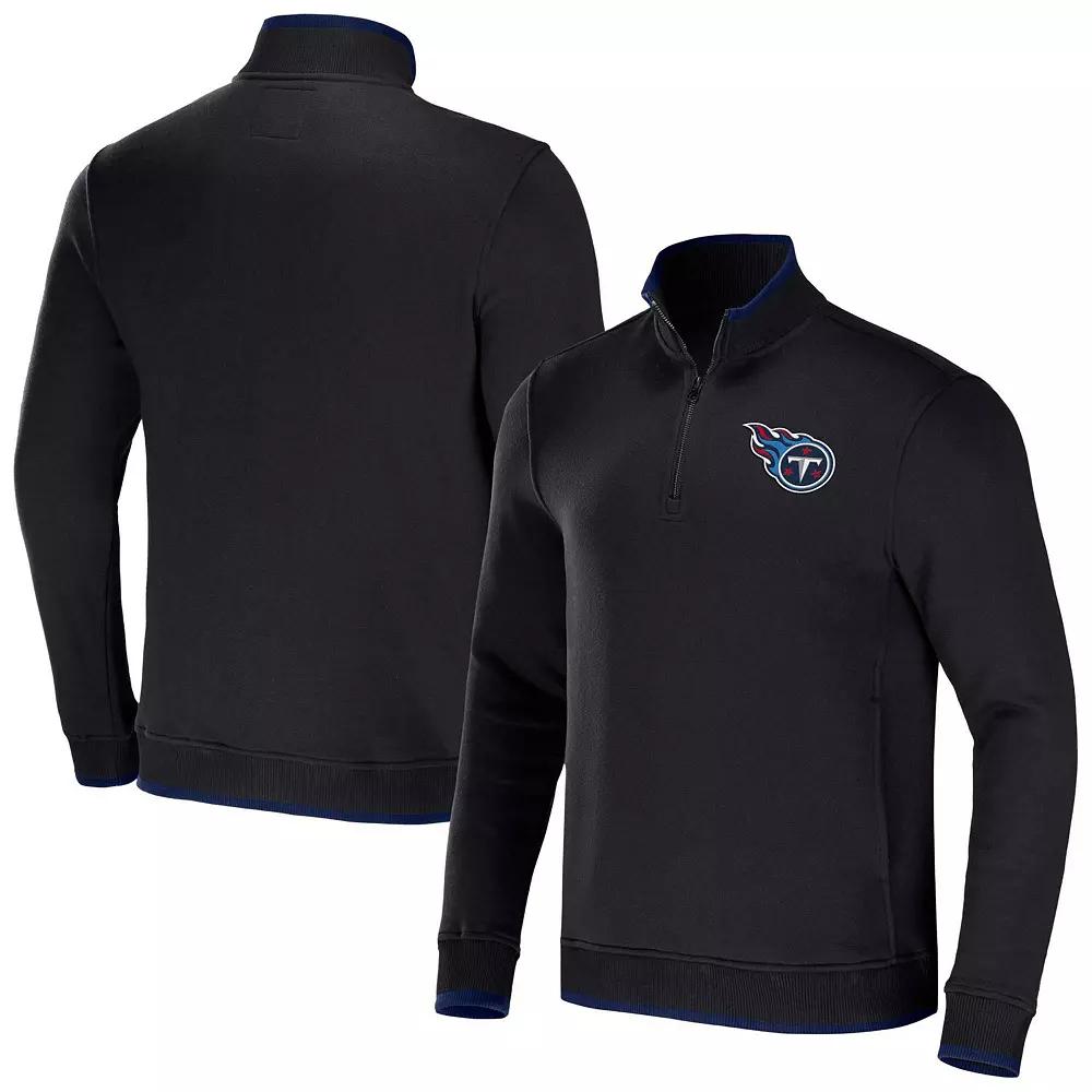 Men's NFL x Darius Rucker Collection by Fanatics Black Tennessee Titans Logo Quarter-Zip Top,  Product Image
