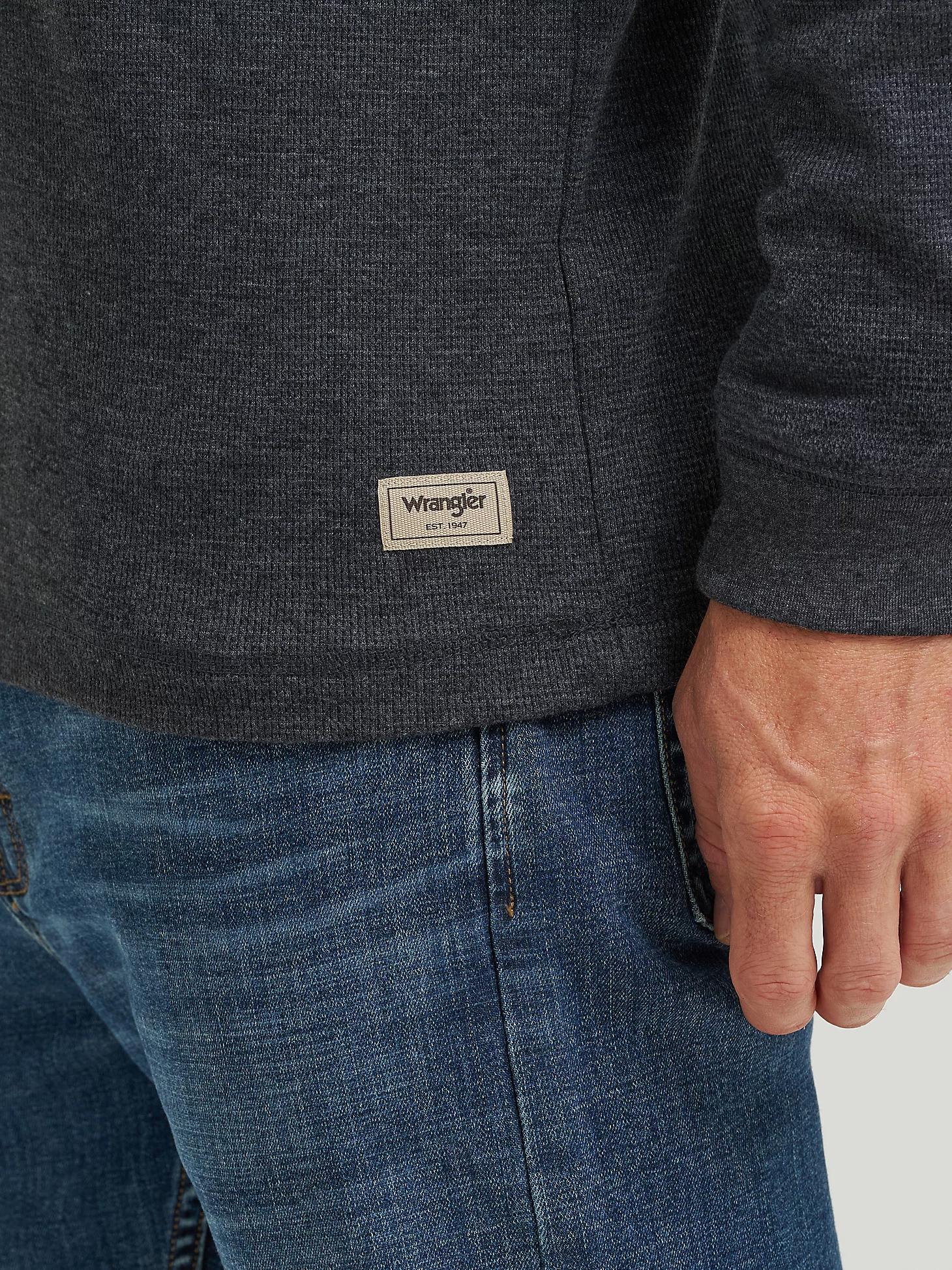 Men's Five Star Premium Waffle Henley in Charcoal Heather Product Image