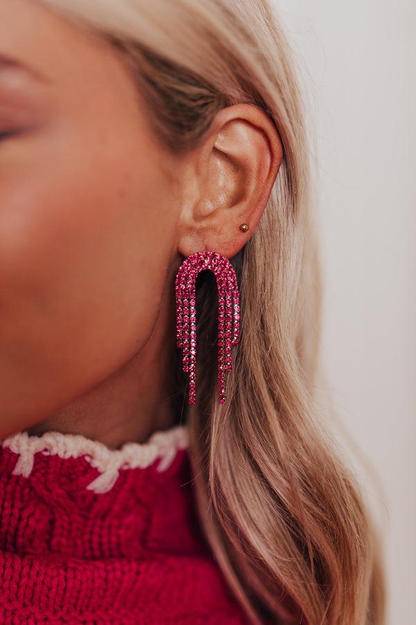 Really Radiant Earrings in Fuchsia Product Image