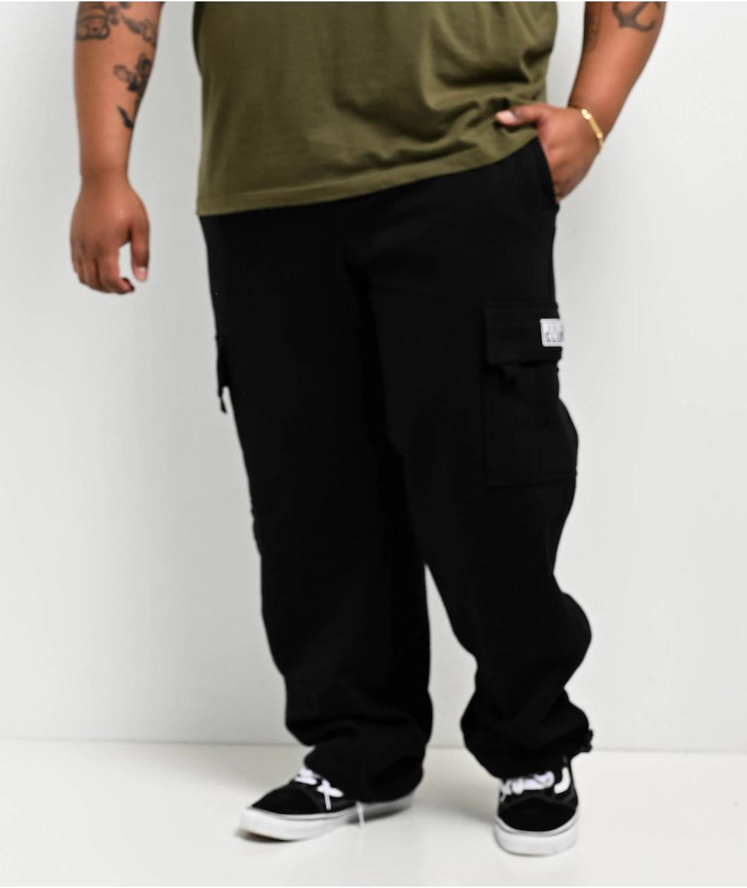 Pro Club Heavyweight Black Cargo Sweatpants Product Image