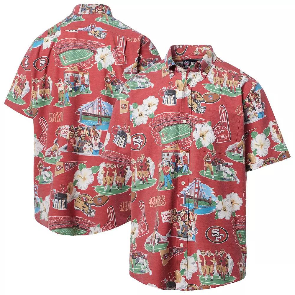 Men's Reyn Spooner Red San Francisco 49ers Scenic Button-Down Shirt,  Product Image