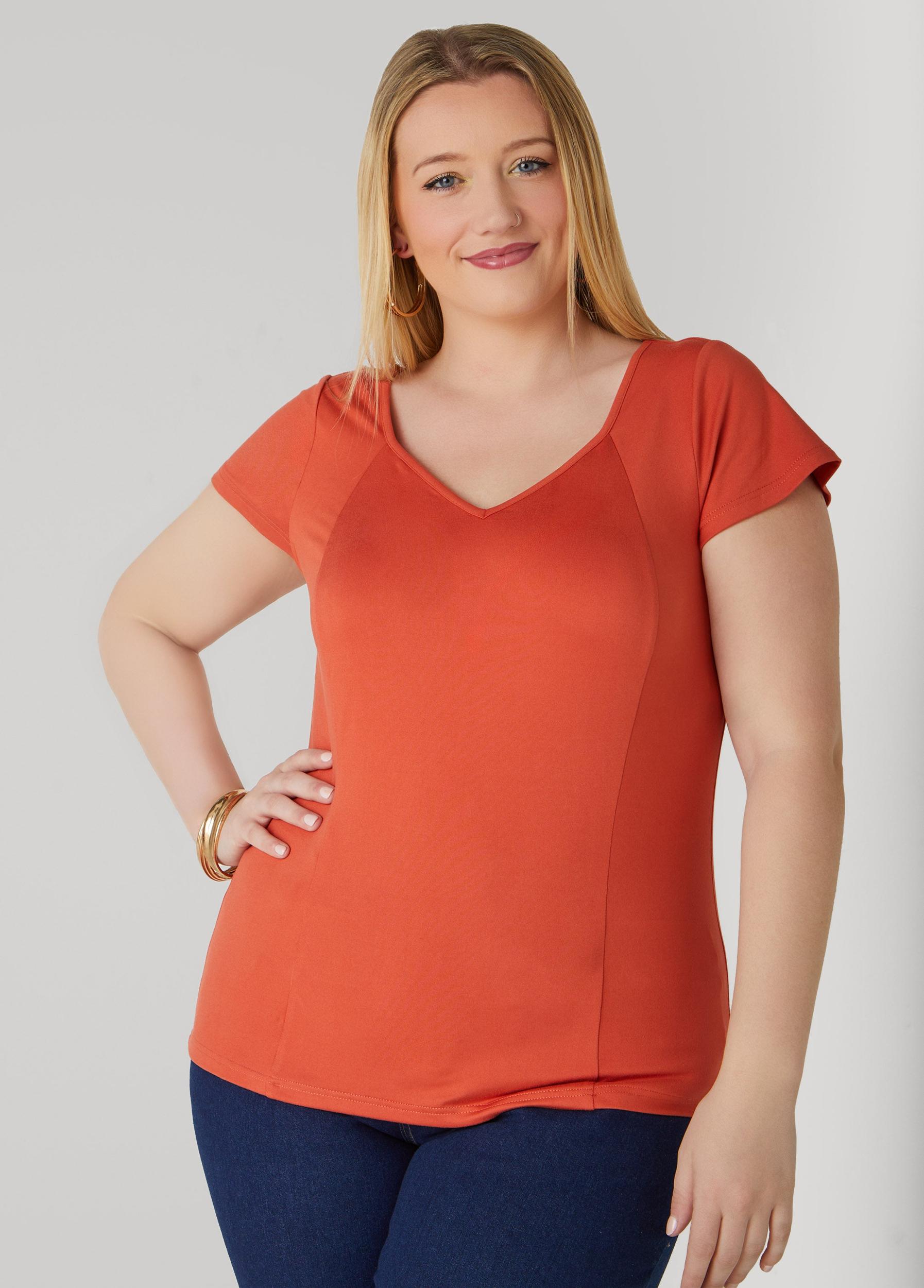Plus Size V Neck Jersey Tee Ashley Stewart Product Image