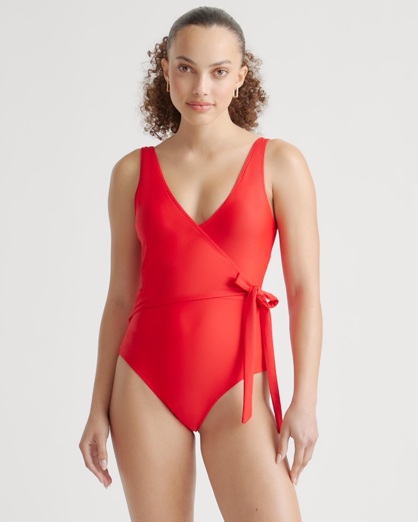 Quince | Women's Italian Wrap One-Piece Swimsuit 78% Recycled Polyamide, 22% Spandex Product Image