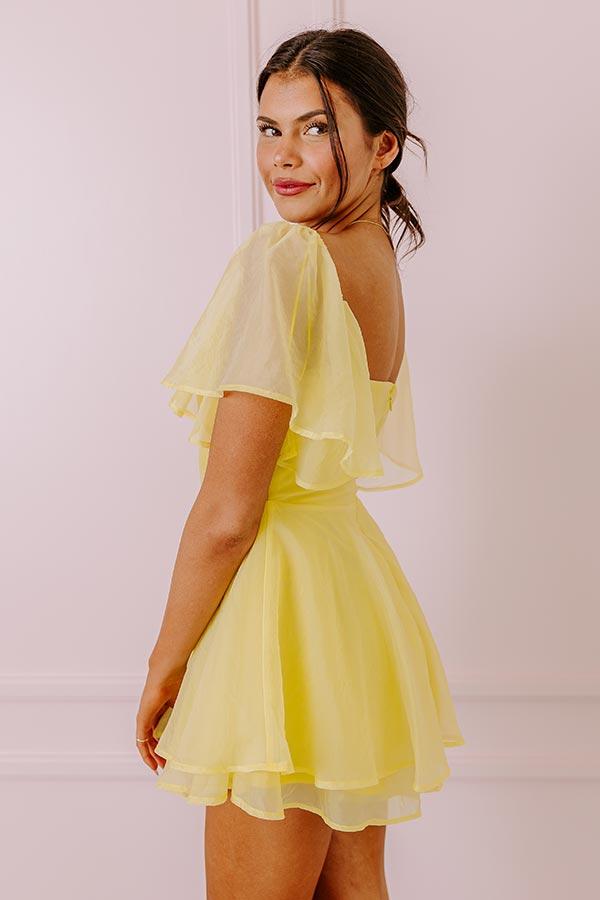 Spring Fling Organza Romper in Yellow Product Image
