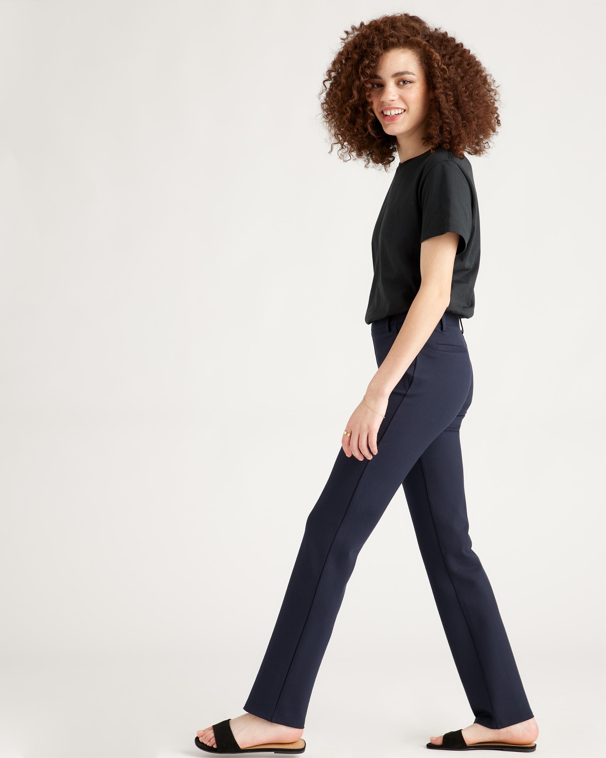 Quince | Women's Ultra-Stretch Ponte Straight Leg Pants Petite Rayon Product Image
