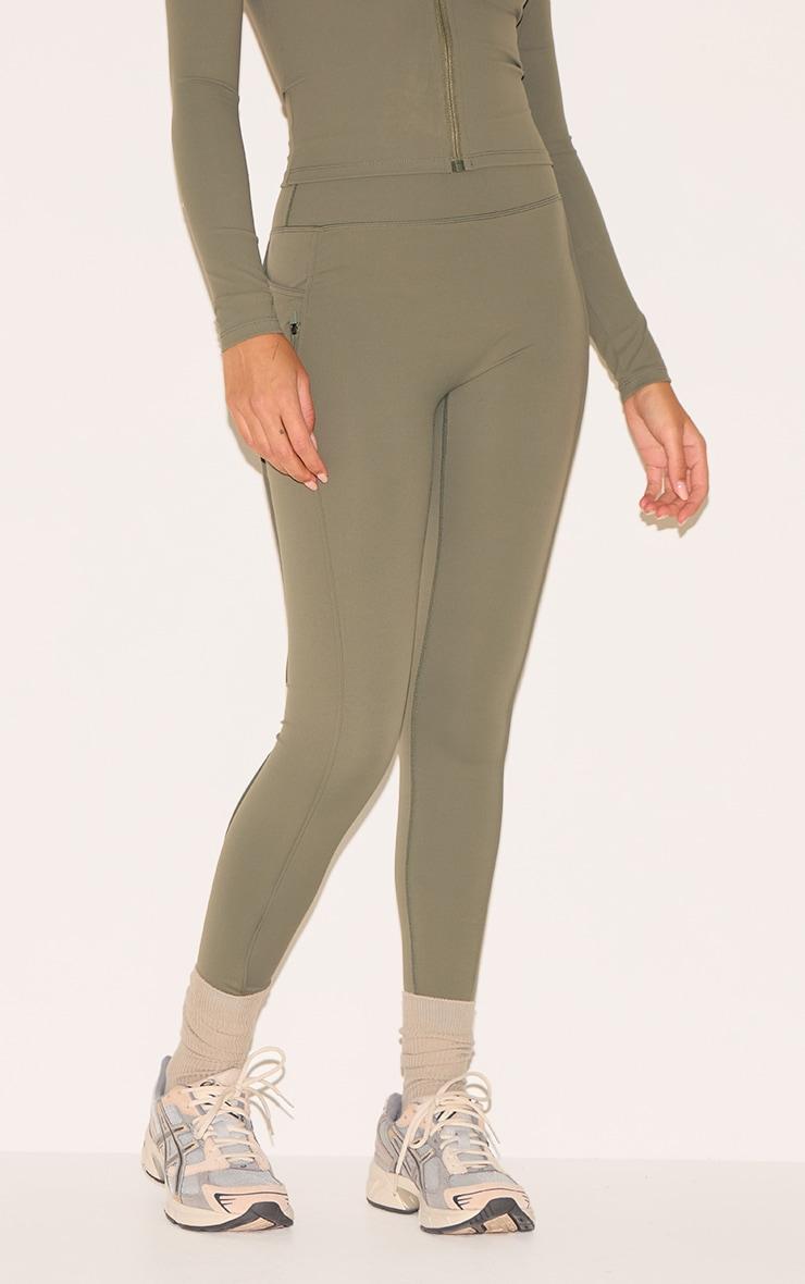 Olive Sculpt Side Pocket Gym Leggings Product Image