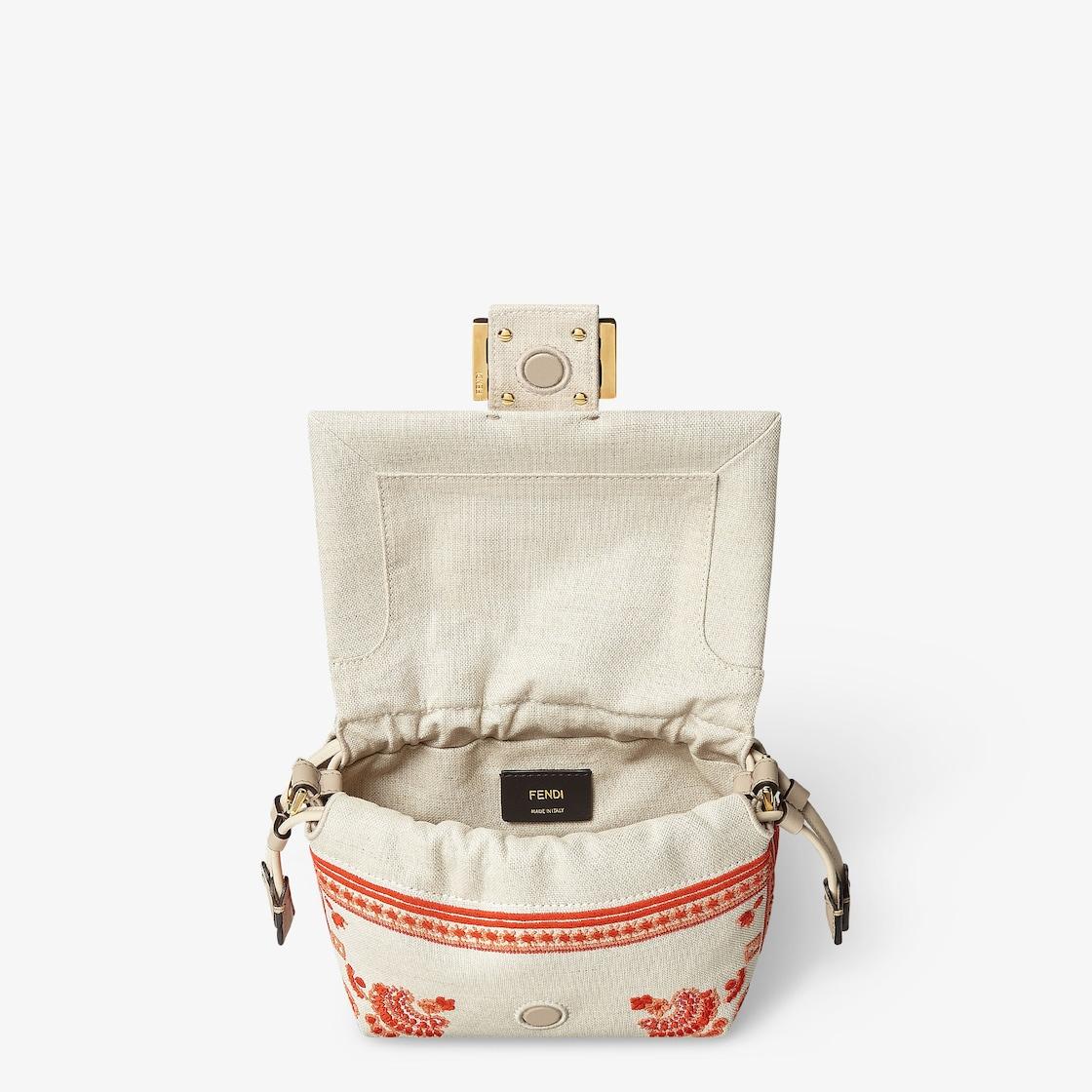 Mamma Baguette SmallCanvas mini-bag with Coral Bandana embroidery Product Image