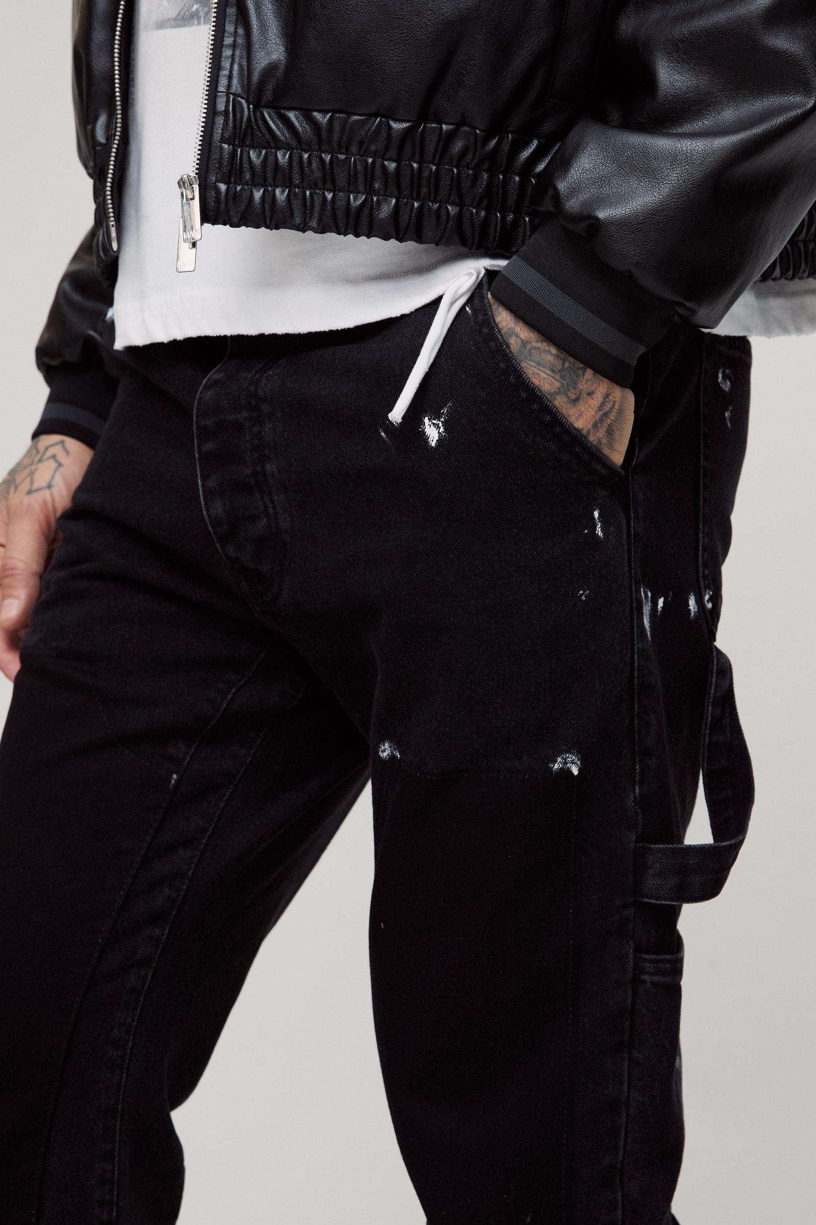 Tall Slim Flared Carpenter Jeans | boohooMAN USA Product Image