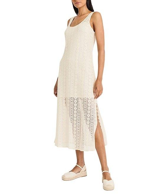 The Good Journey Scoop Neck Sleeveless Illusion Hem Crochet Maxi Dress Product Image