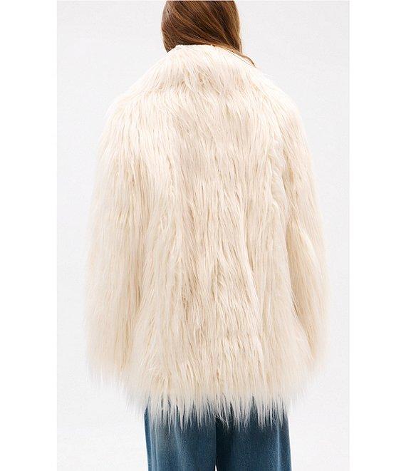 Azalea Wang Breckenridge Solid Faux Fur Notch Lapel Heavyweight Open Front Jacket Product Image