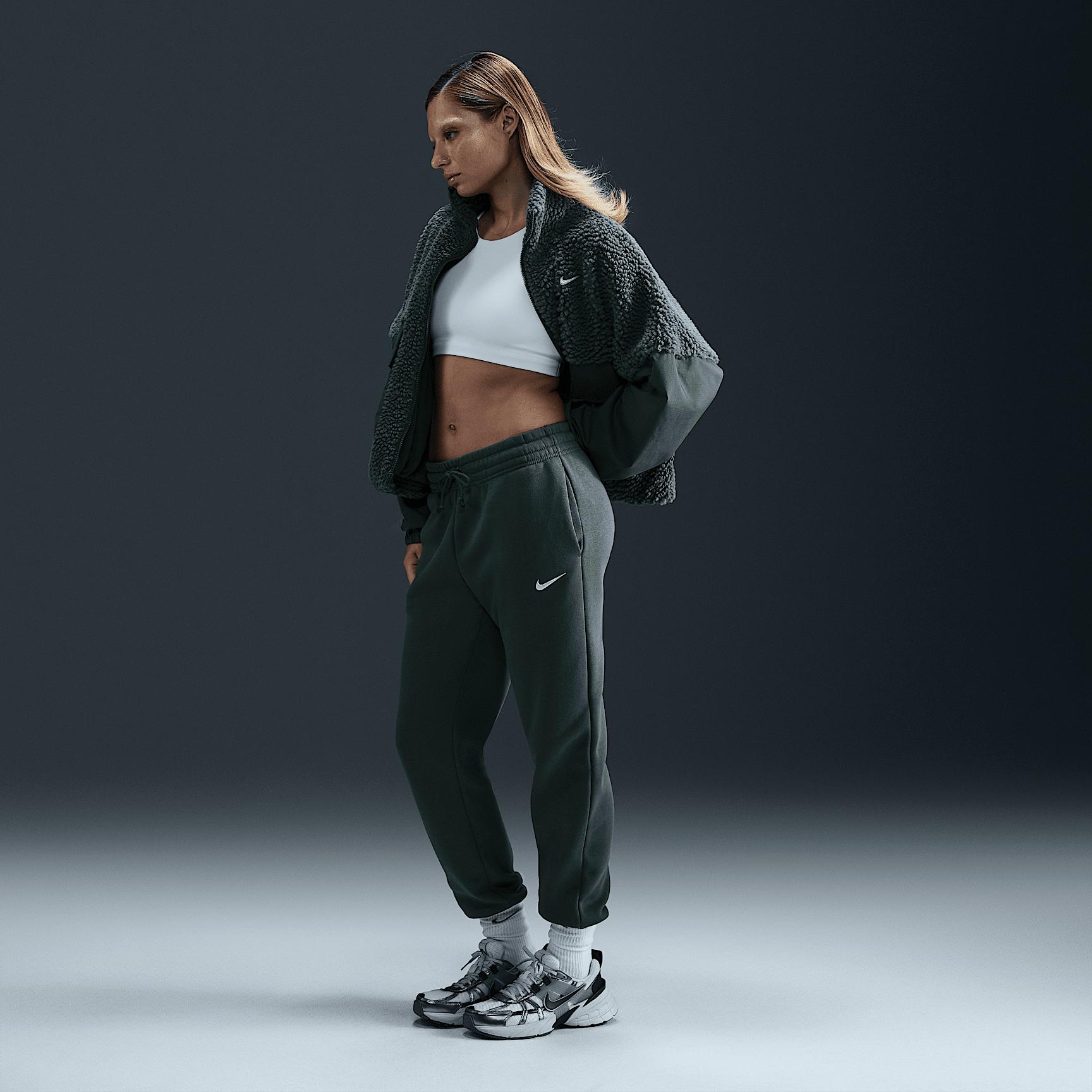 Womens Nike Sportswear Phoenix Fleece Mid-Rise Sweatpants | FZ7626-338 Product Image