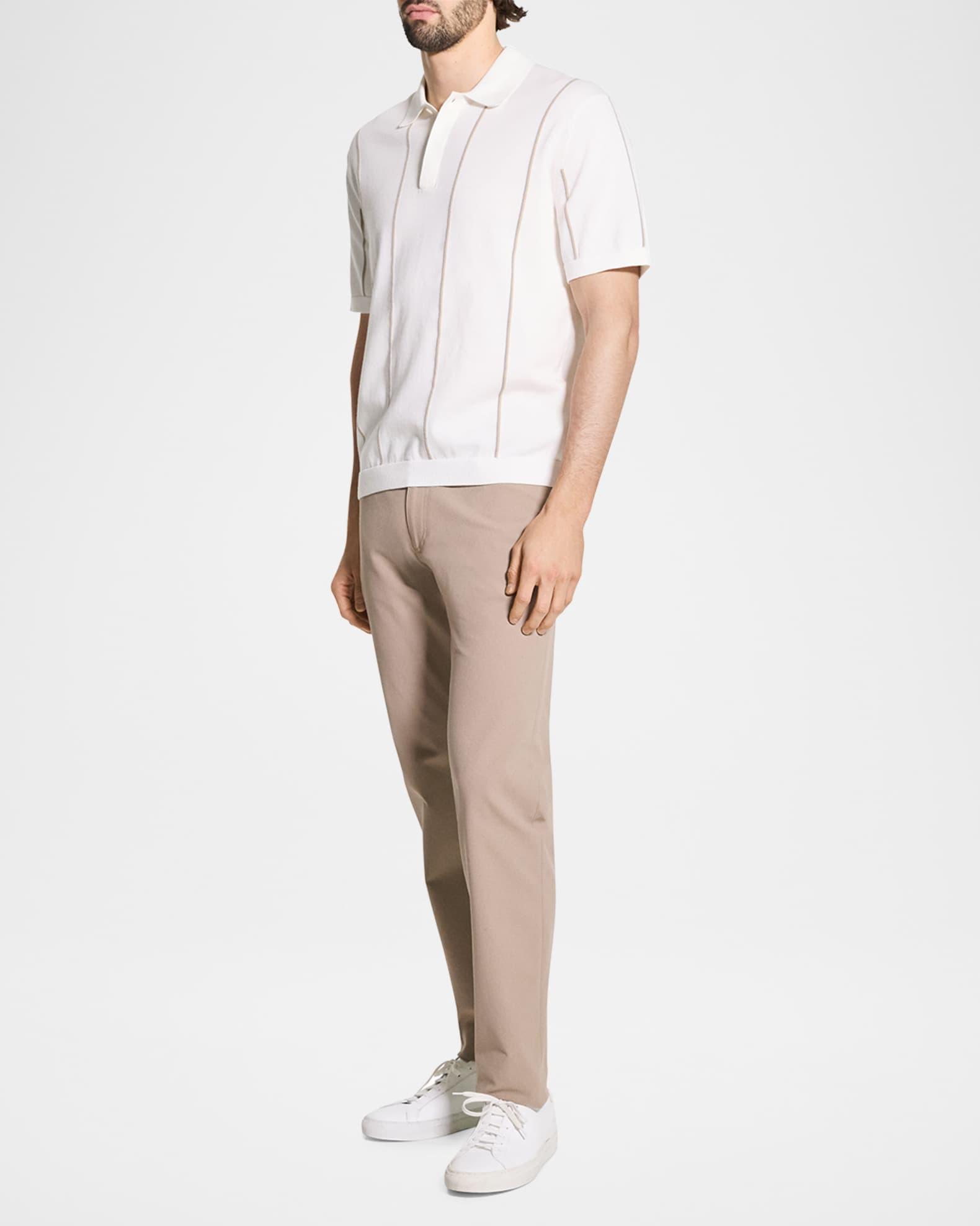 Men's Cotton Stripe Short-Sleeve Polo Sweater Product Image