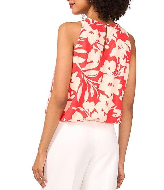 Vince Camuto Sleeveless Crew Neckline Balloon Hem Linen Tank Product Image