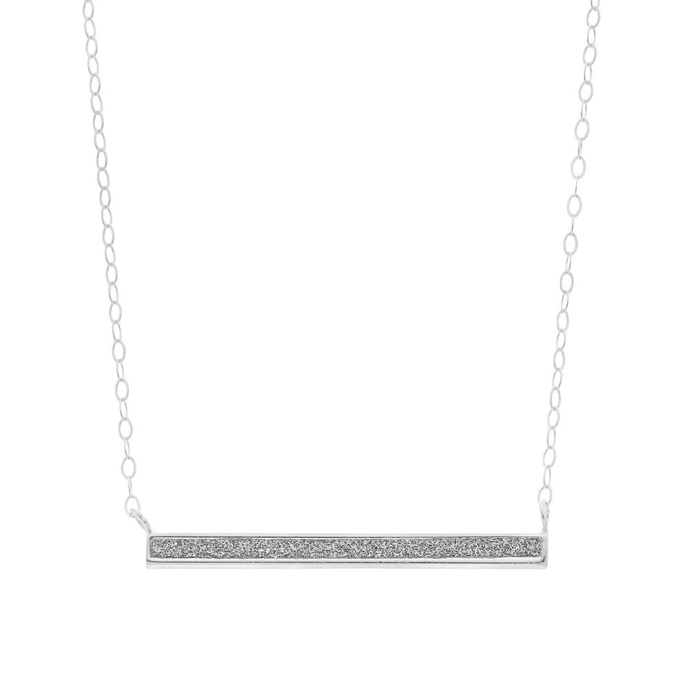 Aleure Precioso Sterling Silver Glitter Bar Necklace, Women's, Size: 18", Sterling Silver Silver Product Image