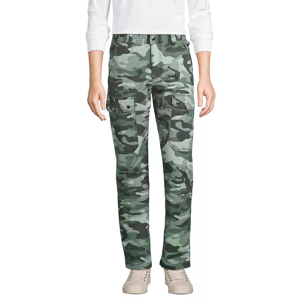 Men's Lands' End Ripstop Utility Cargo Pants, Size: Large 30, Dark Eucalyptus Green Product Image