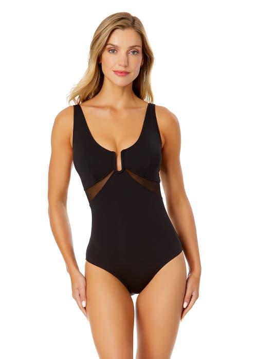 Anne Cole Women's Mesh Around U Ring Mesh Insert One Piece Swimsuit Product Image