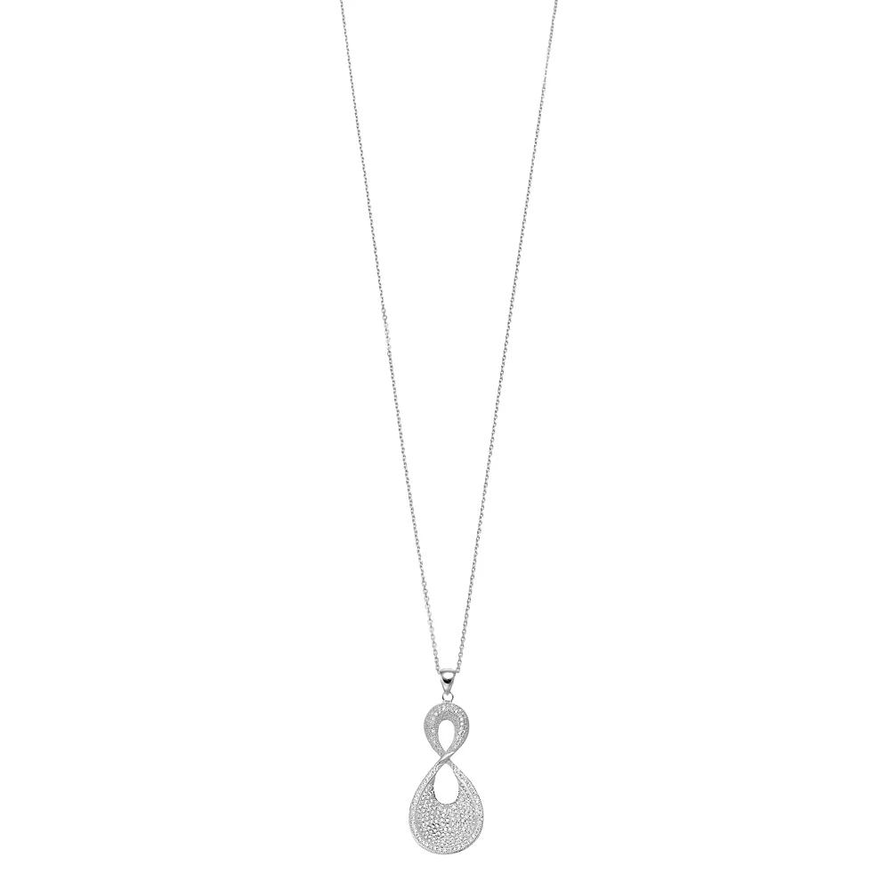 Rosabella Sterling Silver & Cubic Zirconia Infinity Pendant Necklace, Women's, Size: 18" Product Image
