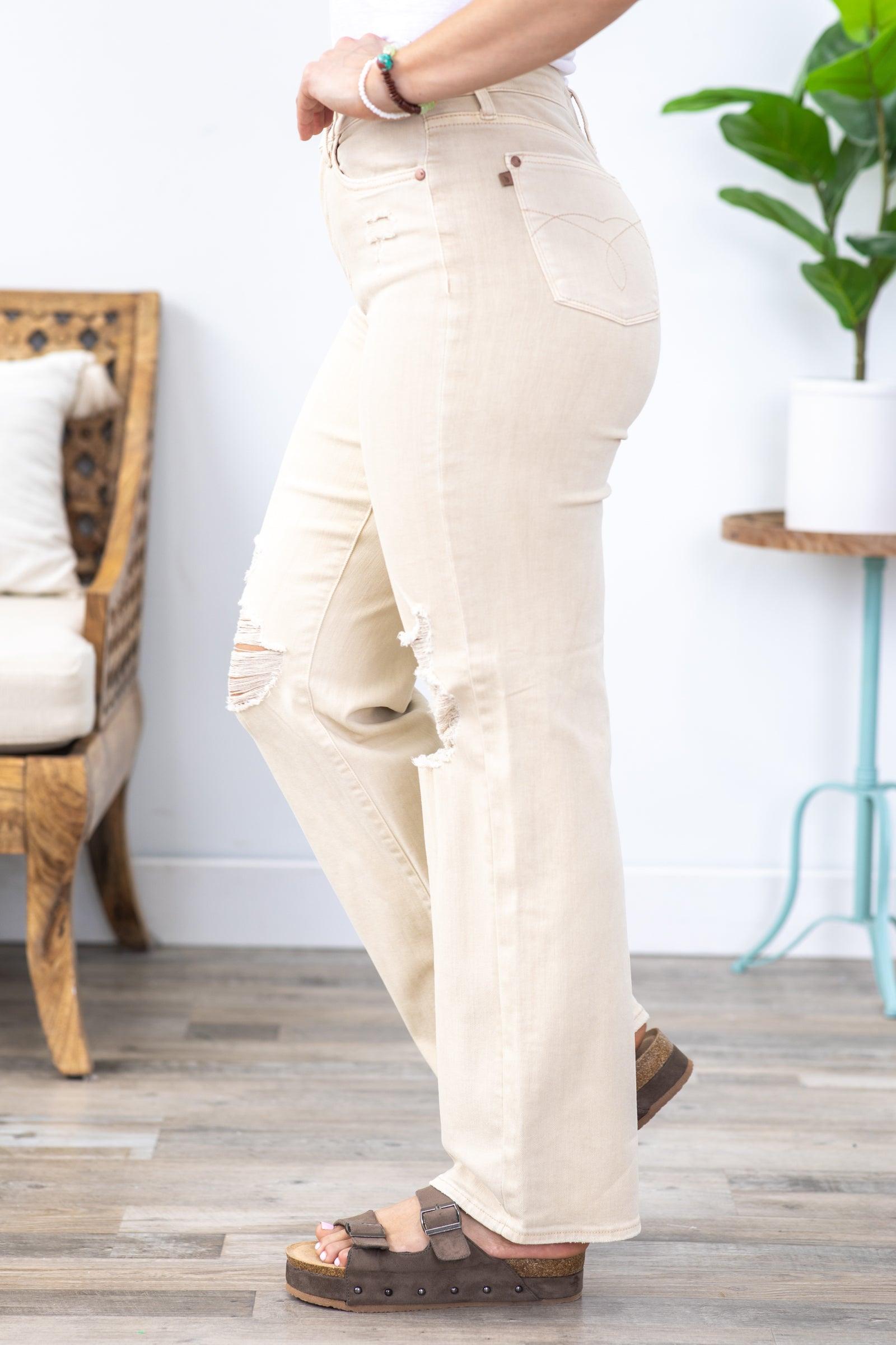 Beige The 90s Straight Leg Jeans Product Image