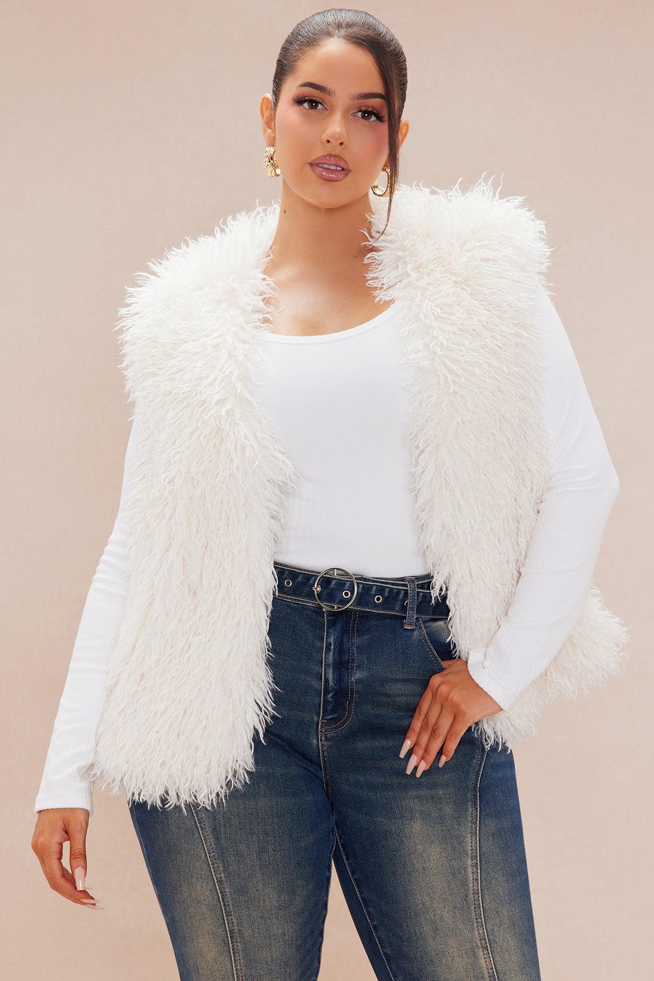 Mammoth Fur Vest - Cream Product Image