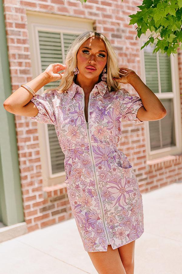 In Full Bloom Denim Mini Dress Product Image