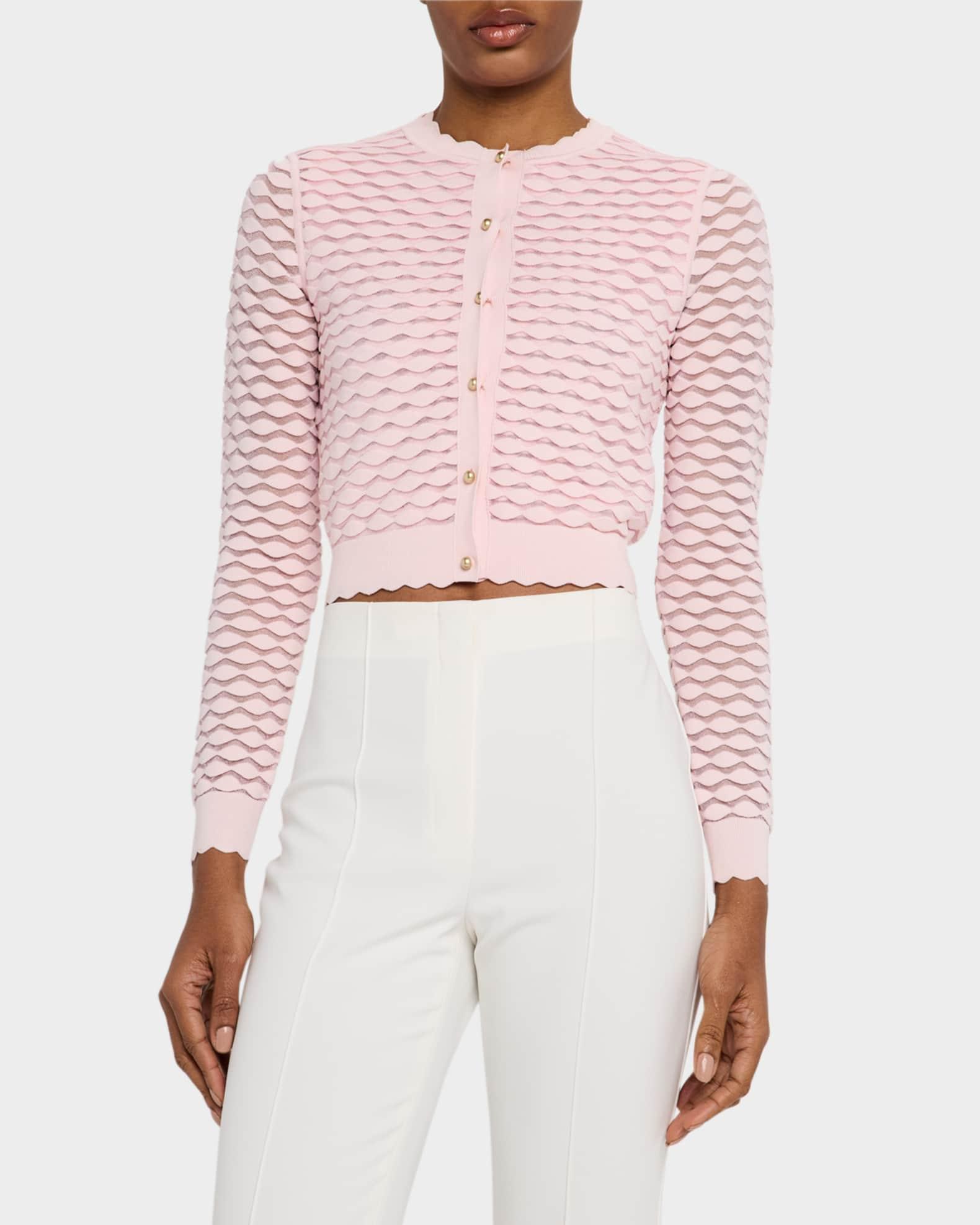 Scallop Knit Crop Cardigan Product Image