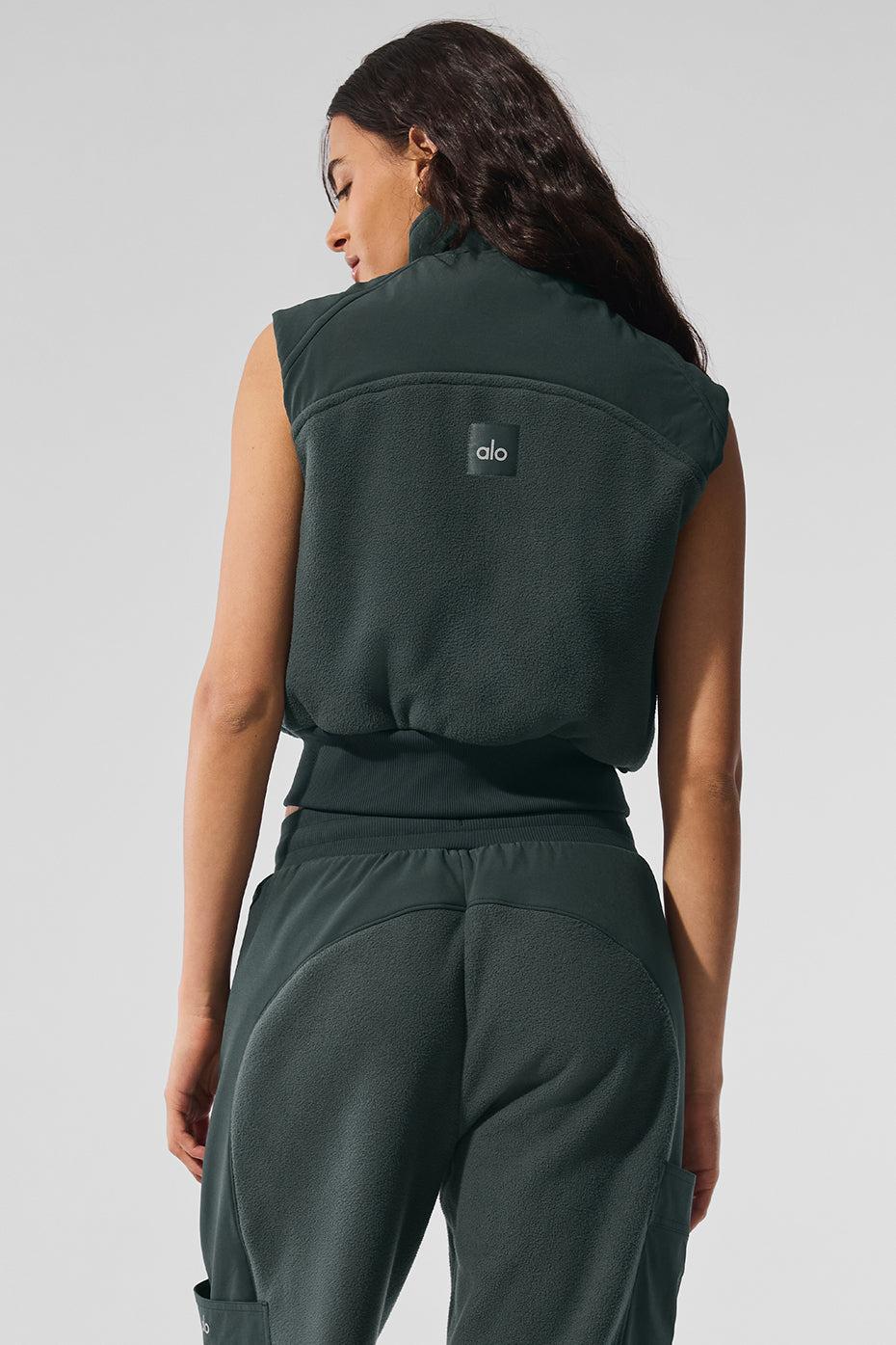 Polar Fleece Wintry Mix Vest - Charcoal Green Female Product Image