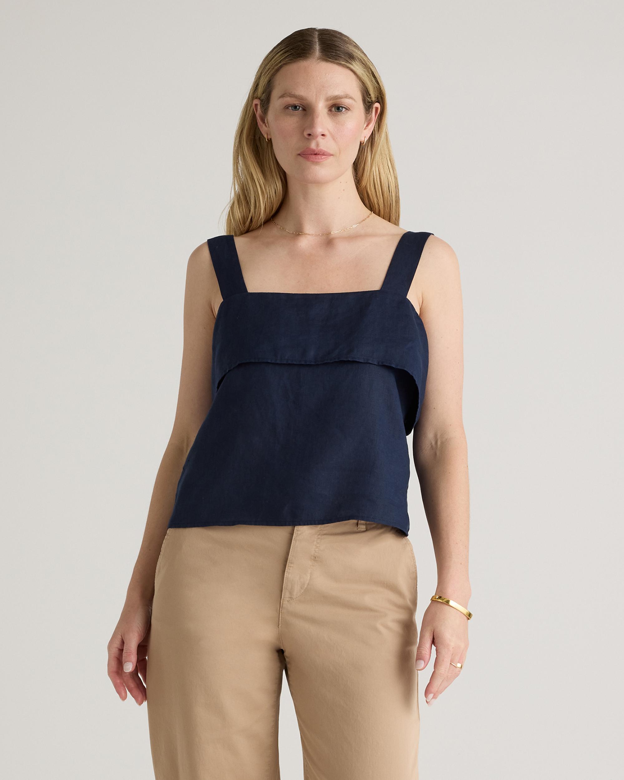 Quince | Women's 100% European Linen Square Neck Tank Top Size XS Product Image