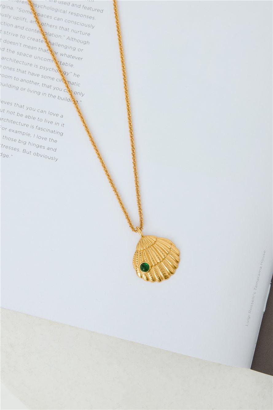 18k Gold Plated Shell Dance Necklace Gold Product Image
