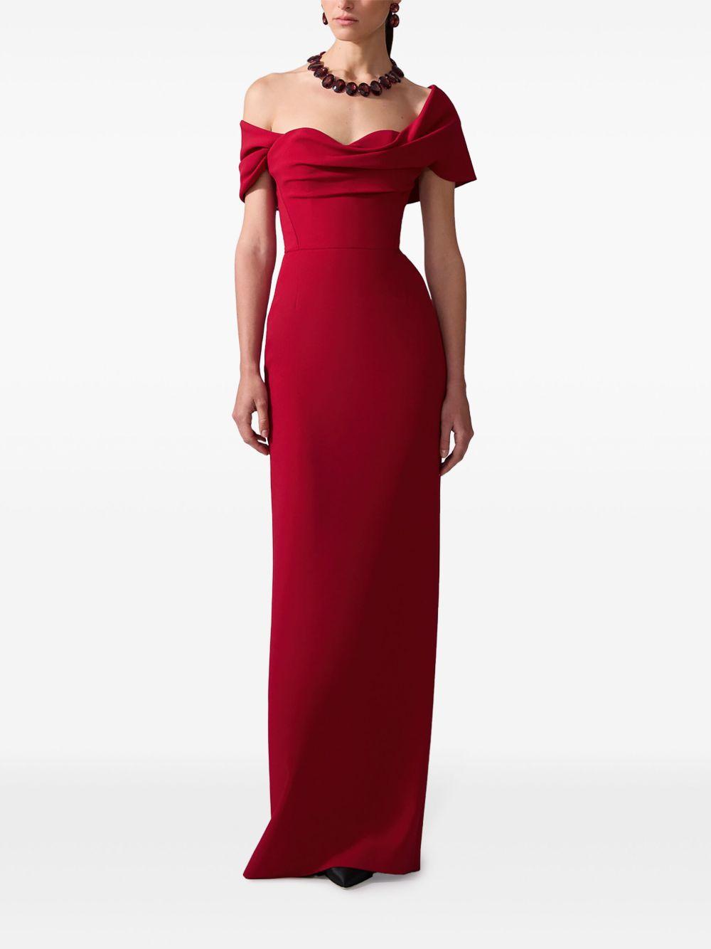 draped off-shoulder gown Product Image