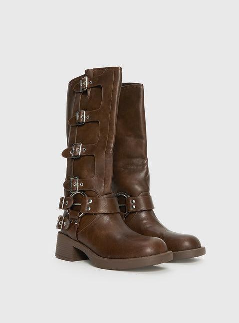 Buckle Down Boots Brown Product Image