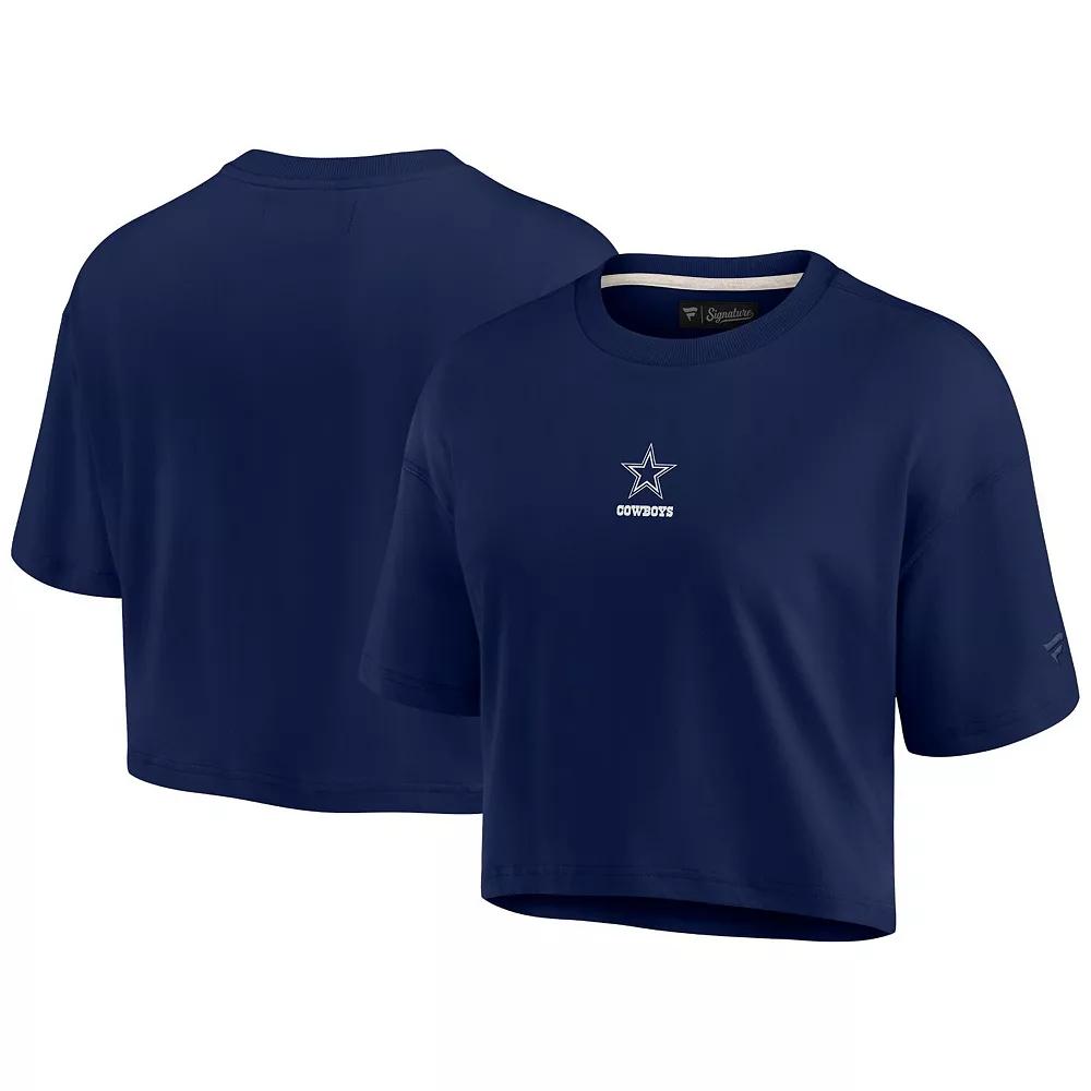 Women's Fanatics Signature Navy Dallas Cowboys Elements Super Soft Boxy Cropped T-Shirt,  Product Image