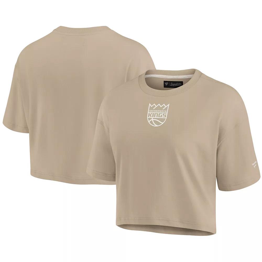 Women's Fanatics Signature Khaki Sacramento Kings Elements Super Soft Boxy Cropped T-Shirt, Size: Large, Kng Beig K Product Image