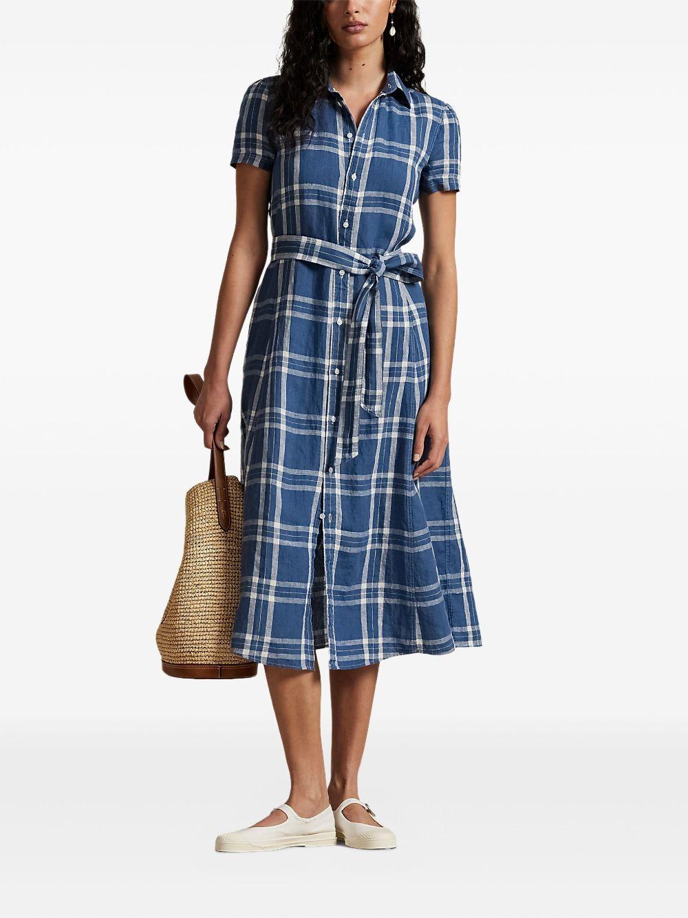 plaid-checked shirtdress Product Image