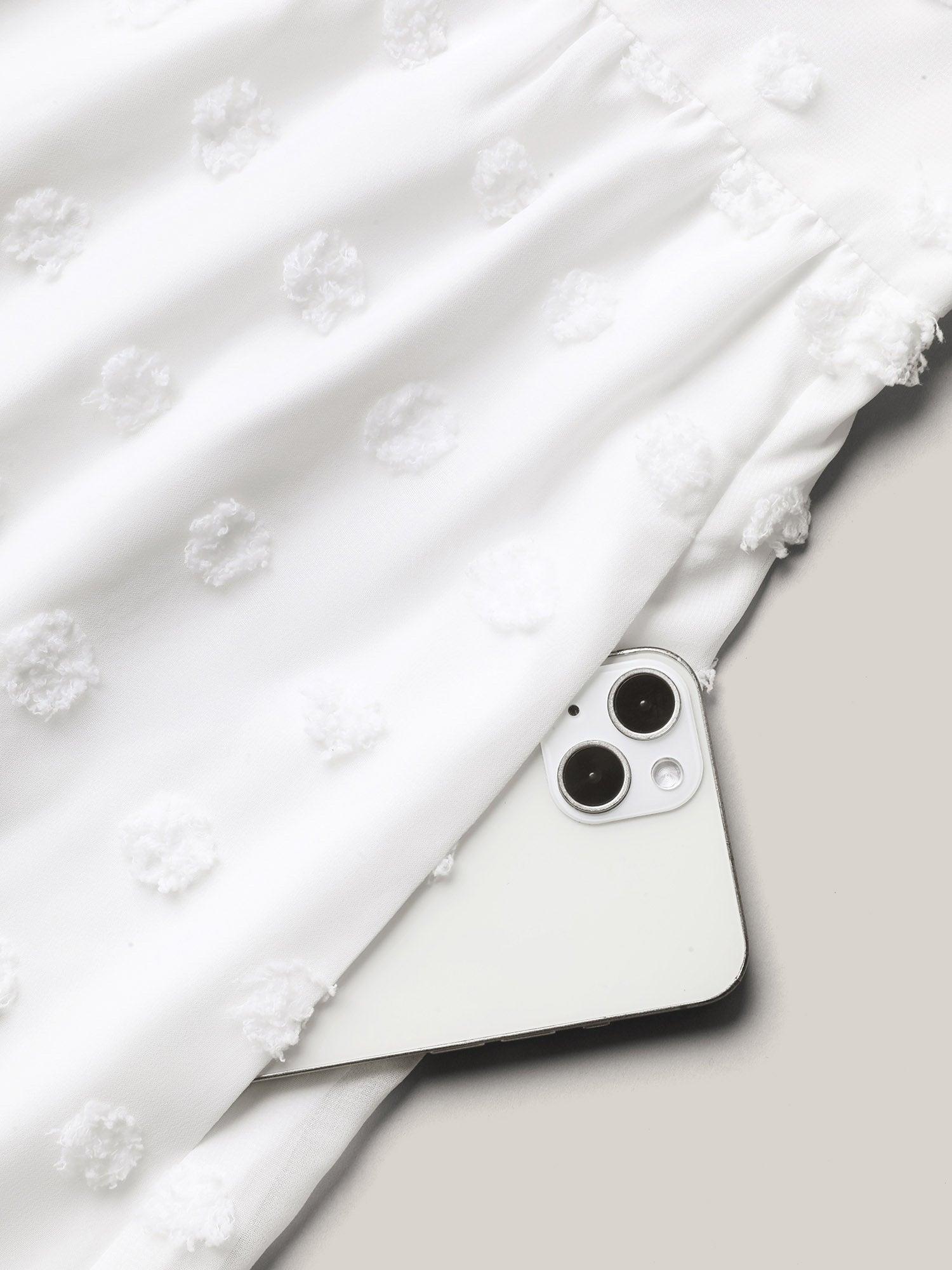 Textured Plain Tiered Ruffles Sleeve Dress Female Product Image