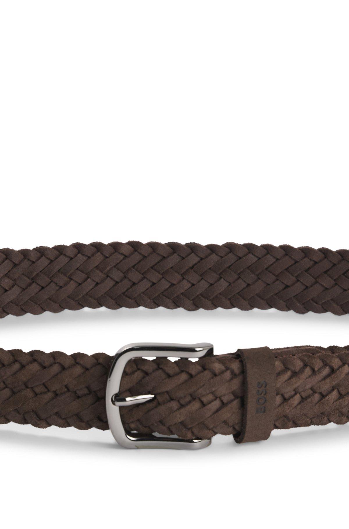 Woven suede belt with logo keeper Product Image