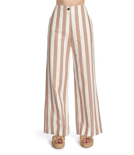 COREY LYNN CALTER Wallis Woven Stripe Print High Rise Pant Product Image