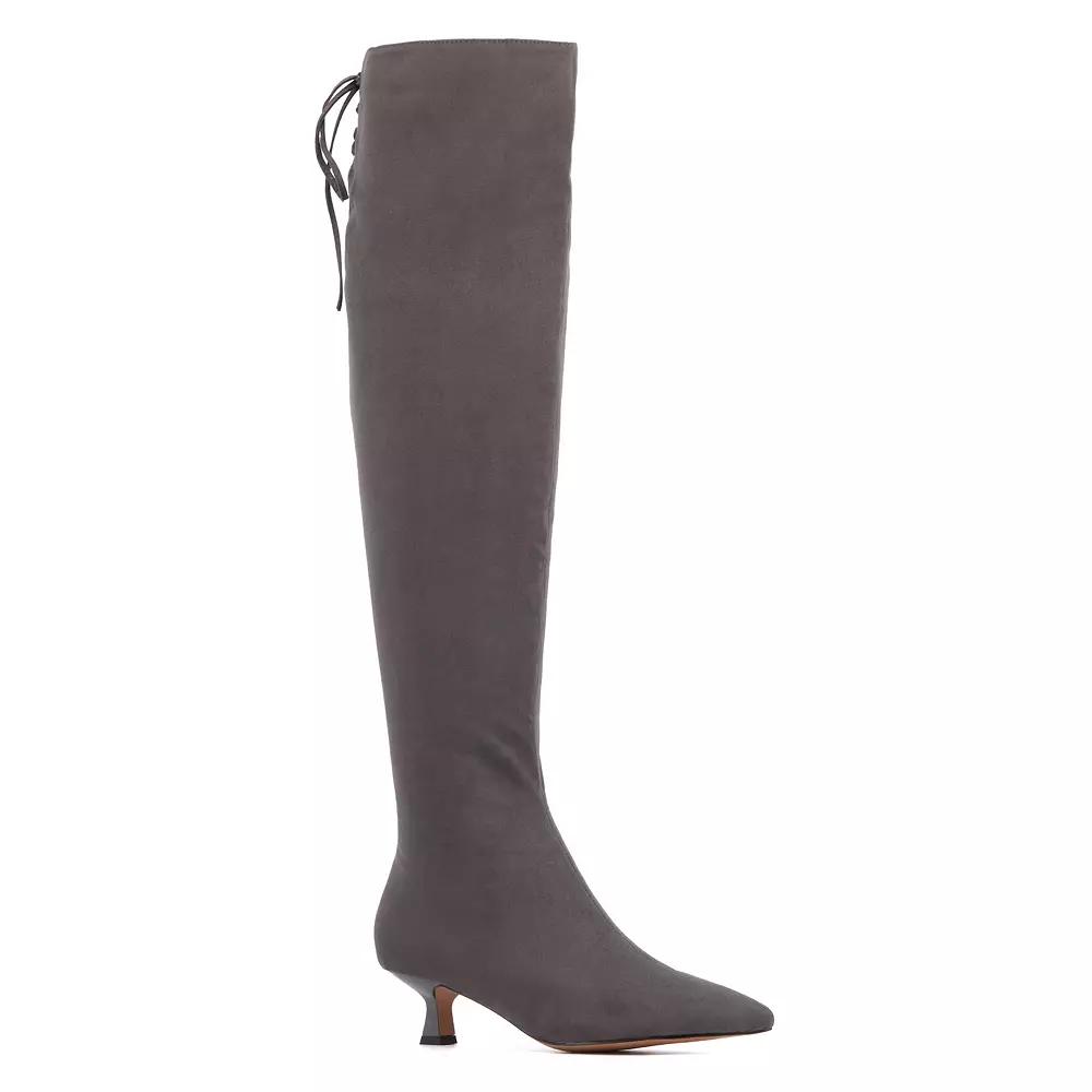 Journee Langly Women's Wedge Knee High Boots, Girl's,  Product Image