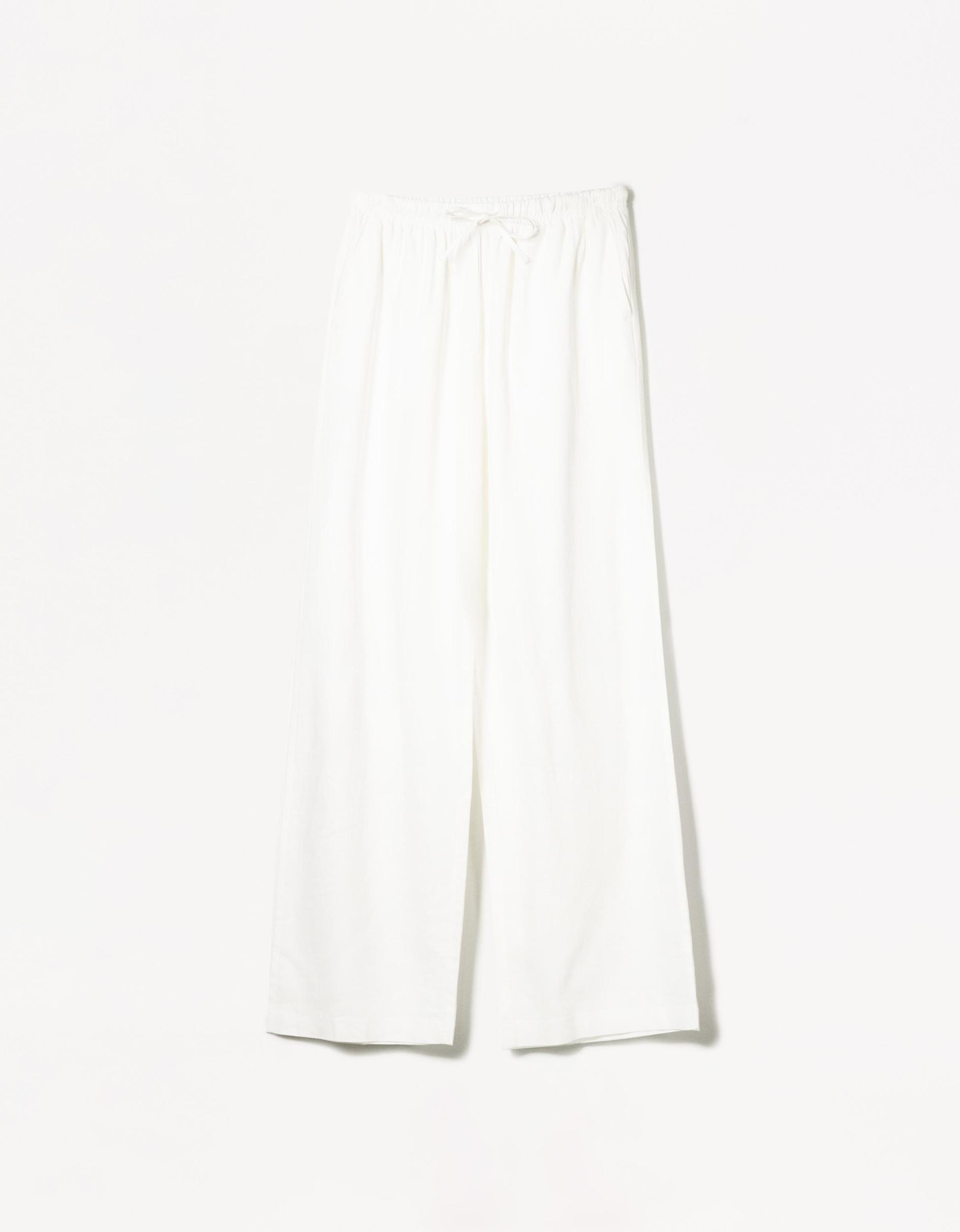 Linen blend pants with an elastic waistband Product Image